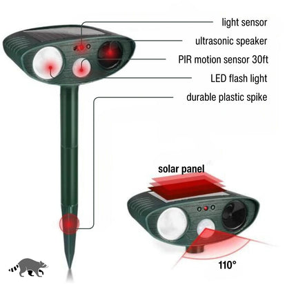 Solar-Powered Ultrasonic Raccoon Repeller