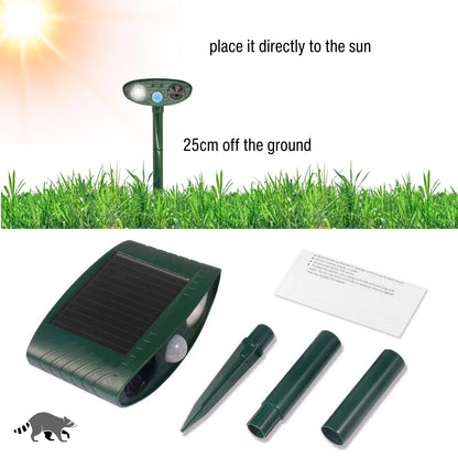 Solar-Powered Ultrasonic Raccoon Repeller