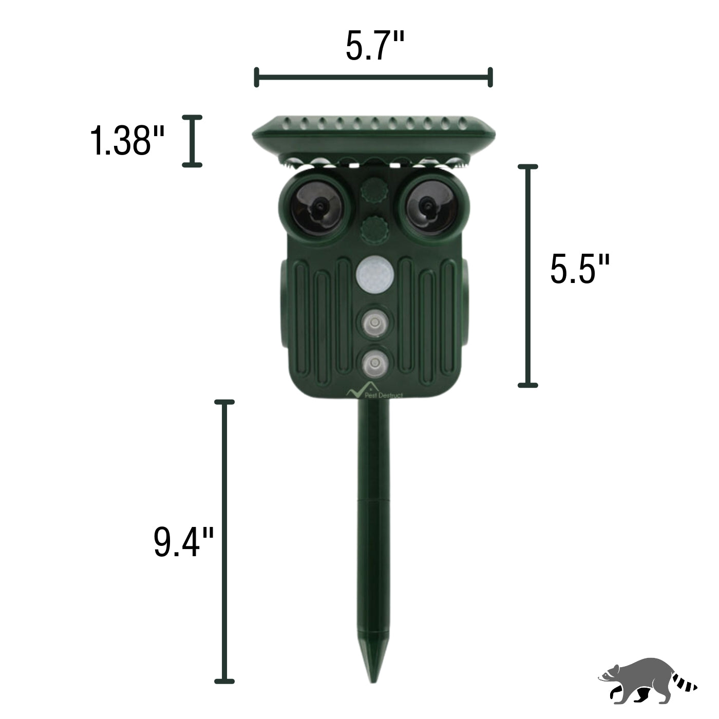 Upgraded Ultrasonic Solar Raccoon Repeller - 5 Adjustable Modes